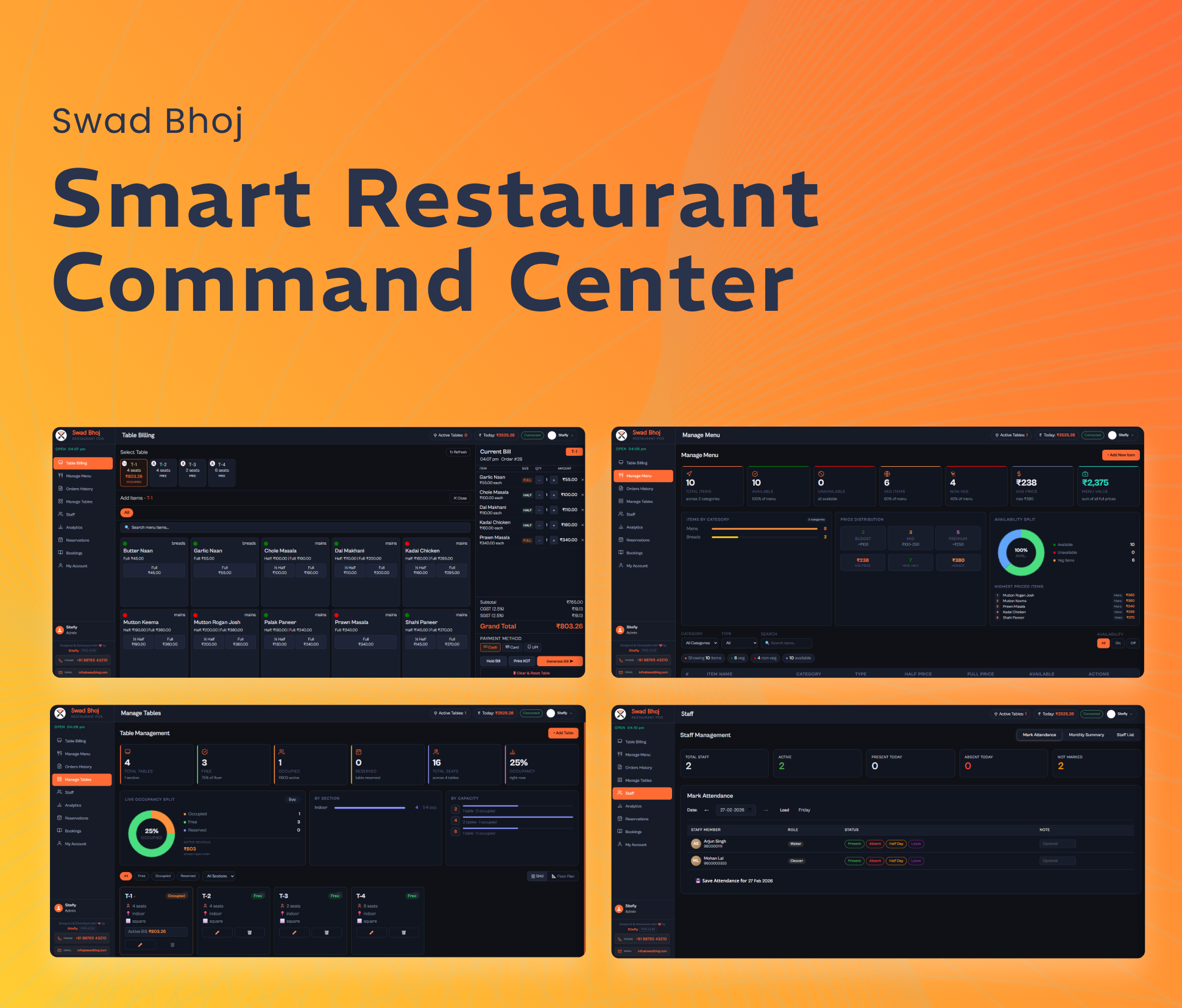 Restaurant Billing & Table Management System
